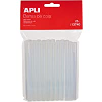 APLI 13740- Recambio barras de cola termofusible Ø 7-5 mm x 10 cm 25 barras - Pack Ahorro